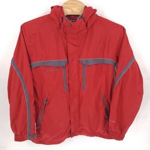 Columbia Jacket Mens 2XL XXL Red Interchange Hooded Snow Winter Omnitech Coat